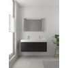 Bruynzeel Bando badmeubelset 120x45cm 2 kraangaten 2 wasbakken 4 lades met spiegel met softclose Composiet zijde zwart SW383312 Bruynzeel Bando badmeubelset 120x45cm 2 kraangaten 2 wasbakken 4 lades met spiegel met softclose Composiet zijde zwart SW383312