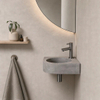 Fortifura Fuente kit lave-mains - 31.5x31.5x10cm - trou de robinet au centre - avec robinet gunmetal - béton (gris) SW1111547