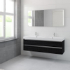 Bruynzeel Palitano badmeubelset 56.5x160x46cm 2 kraangaten 2 wasbakken 4 lades met spiegel met softclose zwart eiken SW384714 Bruynzeel Palitano badmeubelset 56.5x160x46cm 2 kraangaten 2 wasbakken 4 lades met spiegel met softclose zwart eiken SW384714
