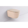 QeramiQ Dely Swirl Ensemble WC - réservoir encastré Qeramiq Flush - abattant slim - plaque de commande blanche brillante en plastique - boutons rectangulaires - beige SW1578359