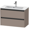Duravit Ketho.2 Wastafelonderbouwkast - met 2 laden - 81x39x54.9cm - met grepen antraciet - basalt mat SW771798