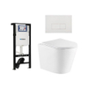QeramiQ Dely Ensemble WC - 36.3x51.7cm - cuvette profonde - rimless - Geberit UP320 plieger réservoir encastré - abattant WC softclose - plaque de commande blanche brillante - boutons rectangulaires - blanc brillant SW1413225