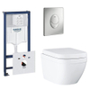 GROHE Euro Pack WC compact avec sans bride et à fond creux incluant réservoir encastré et panneau de commande en chrome mat SW568392