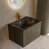 Mondiaz KURVE-DLUX Ensemble de meuble de salle de bains - 60x46x40cm - 1 tiroir - lavabo solid surface - central - 1 trou de robinet - Shadow SW1414632