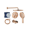 Grohe Grohtherm regendoucheset inbouw - hoofddouche rond - handdouche rond - gebogen wandarm - warm sunset (koper) SW1235164
