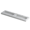 INK Pitch wastafel - 180x45x9cm - 2 wasbakken - 2 kraangaten - drain keramiek Calacatta mat SW693554