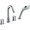 Hansgrohe Logis 4 gats badrandkraan afbouwdeel chroom 0605669 Hansgrohe Logis 4 gats badrandkraan afbouwdeel chroom 0605669