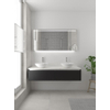 Bruynzeel Giro badmeubelset 49x150x46cm 2 wasbakken 2 lades met spiegel met softclose composite zijde zwart SW384326 Bruynzeel Giro badmeubelset 49x150x46cm 2 wasbakken 2 lades met spiegel met softclose composite zijde zwart SW384326