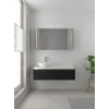 Bruynzeel Giro badmeubelset 49x120x46cm 1 wasbak 1 lade met spiegelkast met softclose composite zwart eiken SW384281 Bruynzeel Giro badmeubelset 49x120x46cm 1 wasbak 1 lade met spiegelkast met softclose composite zwart eiken SW384281