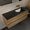 Mondiaz Aivy ensemble de meuble de salle de bains - 120x45x50cm - 0 trous de robinetterie - 1 lavabo urban Solid surface - À droite - 2 tiroirs - Sans miroir - Mélamine Chai SW892365
