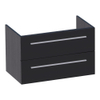 Saniclass Exclusive Line onderkast 80.2x45.5x50cm hangend met 2 softclose lades MFC Black Wood SW3063 Saniclass Exclusive Line onderkast 80.2x45.5x50cm hangend met 2 softclose lades MFC Black Wood SW3063
