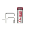 Quooker BE Nordic Square Twintaps - bec pivotant - réservoir PRO3 - Eau chaude / bouillante - Inox SW795652
