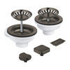 GROHE ensemble bonde à panier pop-up - pour 2 éviers - combinaison de trop-plein - hard graphite brossé (gris foncé mat) SW1408349