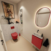 MONDIAZ TURE-DLUX Meuble toilette - 40cm - Fire - EDEN - vasque Opalo - position gauche - sans trou de robinet SW1104337