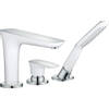 Hansgrohe Puravida afdekset 3 gats badrandcomb.met douchegarnituur wit chroom GA18455 Hansgrohe Puravida afdekset 3 gats badrandcomb.met douchegarnituur wit chroom GA18455