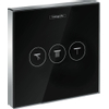 Hansgrohe ShowerSelect Glass Set de finition pour robinet d'arrêt encastrable 3 fonctions noir/chromé SW95039 Hansgrohe ShowerSelect Glass Set de finition pour robinet d'arrêt encastrable 3 fonctions noir/chromé SW95039