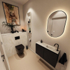 MONDIAZ TURE-DLUX Meuble de toilettes 80 cm Urban. EDEN lavabo Ostra position à droite. Avec 1 trou de robinet. SW1104729