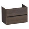 BRAUER Adore Meuble sous-lavabo - 80x46x55cm - 2 tiroirs softclose - sans poignées - 1 découpe pour siphon - chêne massif - lattes de chêne noir SW223363