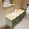 Mondiaz VICA-DLUX Ensemble de meuble de salle de bain - 120cm - meuble sous-vasque armée - 4 tiroirs - lavabo encastré nuage gauche - 1 trou de robinet - version haute de 60cm - ostra SW1087020