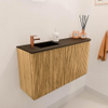 Mondiaz JOYA 81.6cm toiletmeubel - ronding rechts kleur Oak - Wastafel FAYE positie Links 1 kraangat kleur Urban. SW1421209