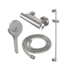 Brauer Brushed Edition Douchekraan opbouw - glijstang - 1 functie - 2 gladde knoppen - handdouche rond 3 standen - PVD - geborsteld nikkel SW505356