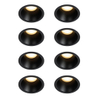 QAZQA Dept spot encastrable - set de 8 - 7,8x7,8x6,5cm - dimmable - IP44 - noir mat SW1209524