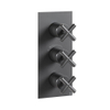Crosswater MPRO Crosshead Inbouwkraan - zonder inbouwdeel - 3 handgreep - slate gunmetal (antraciet) SW1407039