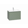 Crosswater Vergo ensemble de meubles de salle de bain - 69.8x47.6x45.5cm - 1 lavabo en céramique - 1 trou pour le robinet - 1 tiroir vert sauge SW894427