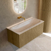 MONDIAZ KURVE-DLUX Meuble de salle de bains 100cm couleur Dusk avec 1 tiroir et 0 porte. Lavabo BIG MEDIUM Central sans trou de robinet Meli. SW1431886