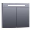 BRAUER Double Face Armoire de toilette 80x70cm éclairage intégré rectangulaire 2 portes pivotantes gris SW24960