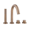 Wiesbaden Caral Ensemble de finition pour mitigeur thermostatique de bord de baignoire 4 trous - bronze cuivre brossé PVD SW1170658