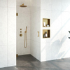 BRAUER Void Porte de douche niche en verre clair 90x200 cm, réversible, avec traitement anticalcaire, finition or brossé PVD SW638648