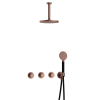 Hotbath Cobber IBS70 Regendoucheset - inbouw - 15cm plafondarm - 20cm ronde hoofddouche - ronde handdouche - PVD - koper geborsteld SW677769