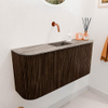 Mondiaz JOYA-DLUX 93.2cm toiletmeubel - ronding links en rechts kleur Walnut - Wastafel FAYE positie Midden Zonder kraangat kleur Oza. SW1424613