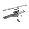 Easy Drain Compact Wall caniveau d'évacuation mural plaque simple avec sortie latérale 6x120cm 30mm inox 2301195