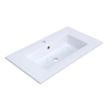 Arcqua Mira Inbouw Wastafel - 81x46x1.5cm - enkele wasbak - 1 kraangat - cast marble - glans wit SW1581355
