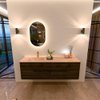 Mondiaz CIRO-DLUX Badkamermeubelset - 160x45x50cm - Solid surface wastafel Saba - 1 wasbak Links - 1 kraangat - 4 lades - Shadow SW1532718