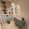 MONDIAZ TURE-DLUX Meuble toilette - 100cm - Army - EDEN - vasque Glace - position gauche - sans trou de robinet SW1103163
