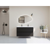 H&R Badmeubelen Infinity XXL 3D Badkamermeubelset - 120 cm - 1 keramische wasbak djazz wit - 2 kraangaten - 2 lades - mat zwart SW863499