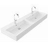 Thebalux lavabo Quadro 140cm céramique 2x cuve 2x trou de robinet SW717330
