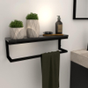 Saniclass handdoekbeugel 60x15x15 met Black Wood planchet mat zwart SW419306 Saniclass handdoekbeugel 60x15x15 met Black Wood planchet mat zwart SW419306