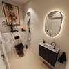 MONDIAZ TURE-DLUX Meuble toilette - 60cm - Urban - EDEN - vasque Glace - position centrale - 1 trou de robinet SW1103130