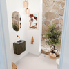 Mondiaz JOYA-DLUX 40cm toiletmeubel - kleur Shadow - Wastafel FAYE positie Rechts Zonder kraangat kleur Sombra. SW1425175