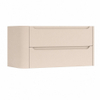 H&R Badmeubelen Juice Wastafelonderkast - 100x45x50cm - linkerhoek afgerond - 2 lades - geïntegreerde greep - Merino SW1489579