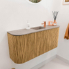 Mondiaz JOYA-DLUX 93.2cm toiletmeubel - ronding links en rechts kleur Oak - Wastafel FAYE positie Midden 1 kraangat kleur Saba. SW1424215