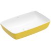 Villeroy en Boch Artis opzetwastafel rechthoekig 58x38x12.5cm zonder kraangat zonder overloop lemon SW68843 Villeroy en Boch Artis opzetwastafel rechthoekig 58x38x12.5cm zonder kraangat zonder overloop lemon SW68843