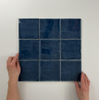 ÉCHANTILLON Terravito Viondo carreau mural - 13x13cm - 10mm - Carré - Bleu marine Brillant SW735962