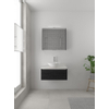 Bruynzeel Giro badmeubelset 49x75x46cm 1 wasbak 1 lade met spiegelkast met softclose composite zwart eiken SW384233 Bruynzeel Giro badmeubelset 49x75x46cm 1 wasbak 1 lade met spiegelkast met softclose composite zwart eiken SW384233