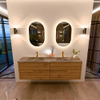 Mondiaz CIRO-DLUX Ensemble de meubles de salle de bains - 170x45x50cm - Plan-vasque solid surface Oza - 2 vasques double - 2 trous de robinet - 4 tiroirs - Chêne SW1531144