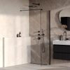 BRAUER Oblivion Douche à l'italienne - 60x200cm - revêtement verre - verre clair - noir mat SW1417888